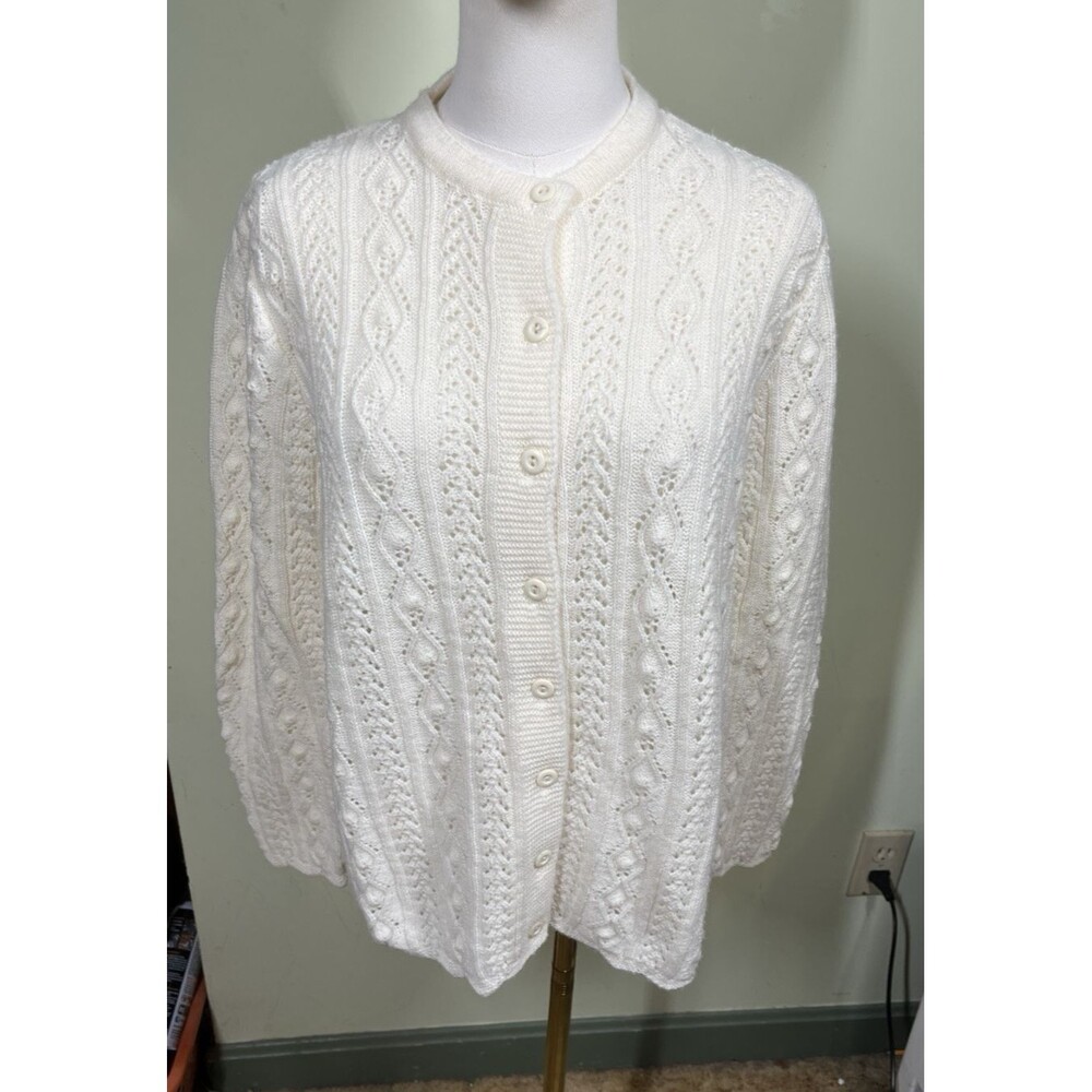 Vintage 70s Sears The Fashion Place Womens Sz M Wintuk Acrylic Cardigan Sweater